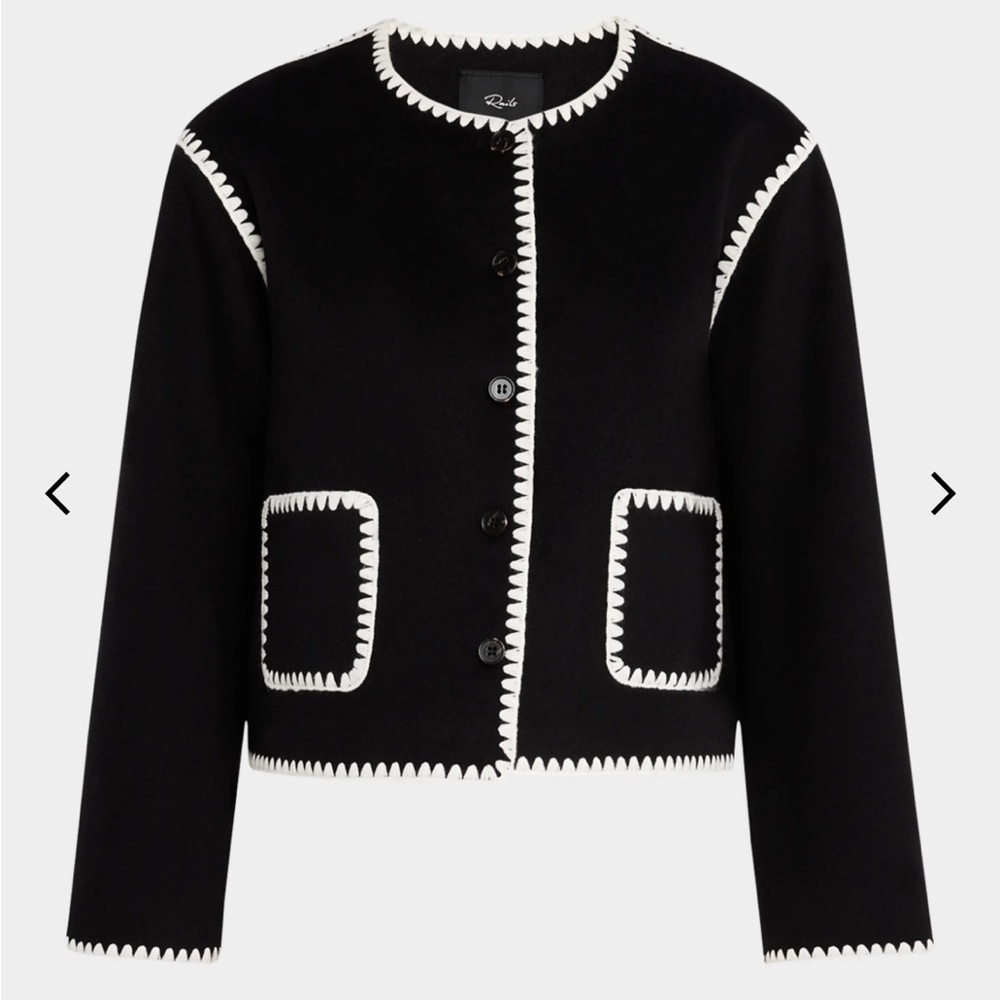 Rails Melanie Black Whipstitch Wool Jacket